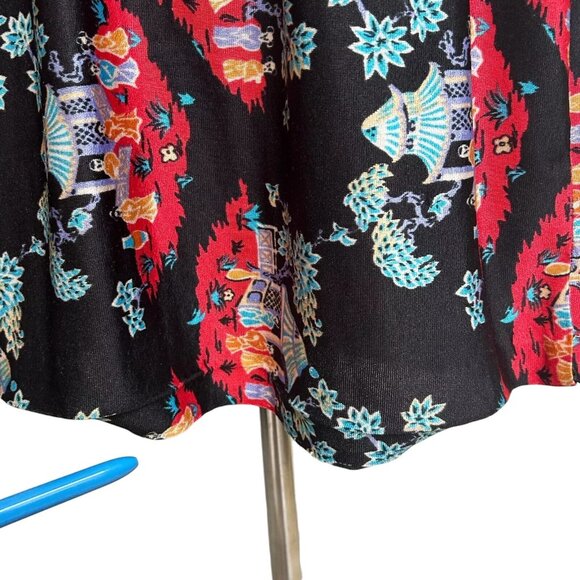 70s vintage novelty print dress short sleeve t-shirt art people pattern. - Picture 14 of 14